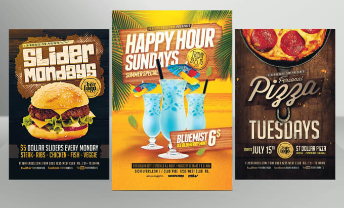 Gig Preview - Design food, drink, pizza, burger, and restaurant flyer or poster