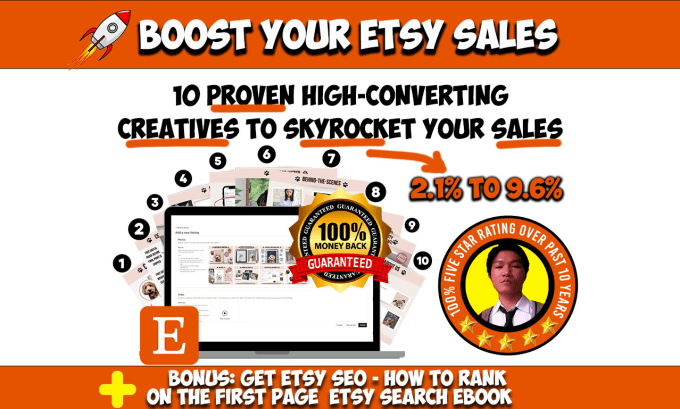 Gig Preview - Design 10 etsy high converting creatives to skyrocket your sales