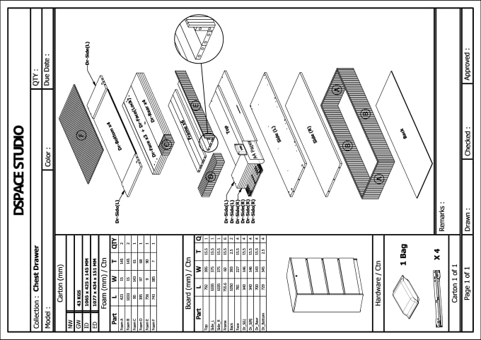 Gig Preview - Draw 3d furniture assembly instructions, user manual