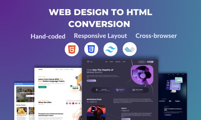 Gig Preview - Convert figma to html, web design to HTML with tailwindcss