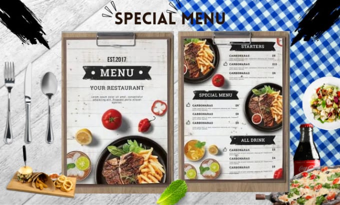 Gig Preview - Design amazing editable food restaurant menu