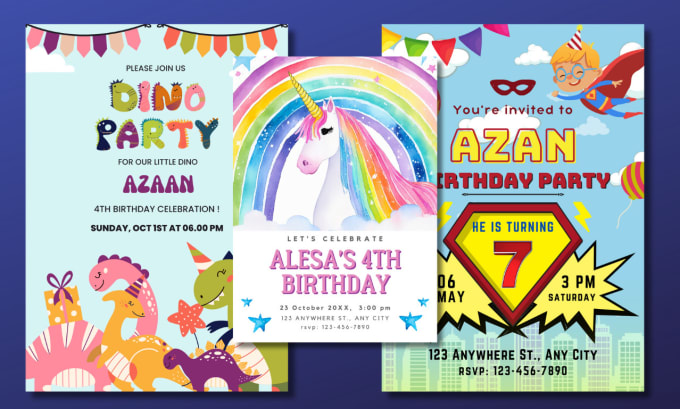 Gig Preview - Design creative kids birthday, any event flyer in 4 hrs