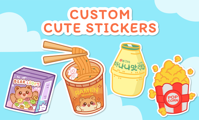 Gig Preview - Draw cute stickers, merch, tshirt, kawaii illustrations