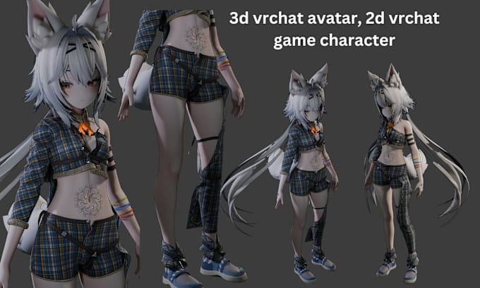 Gig Preview - Do custom 3d vrchat avatar model game character vrc model