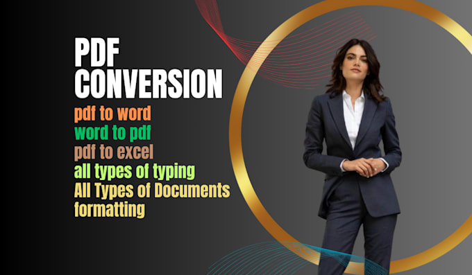 Gig Preview - Convert pdf, fillable form do fast typing job, pdf to word, excel doc formatting