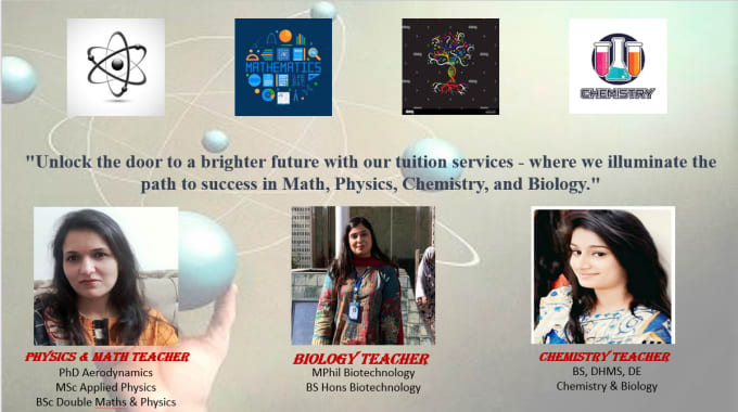 Gig Preview - Be your virtual physics, chemistry, biology, math and accounting tutor, projects