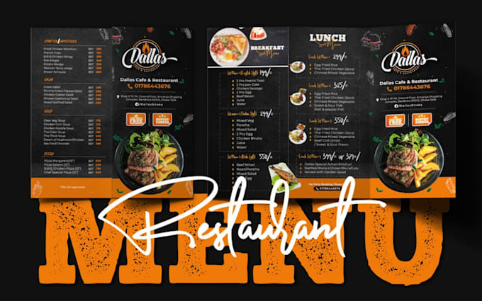 Gig Preview - Do an amazing menu design, food menu, restaurant menu design