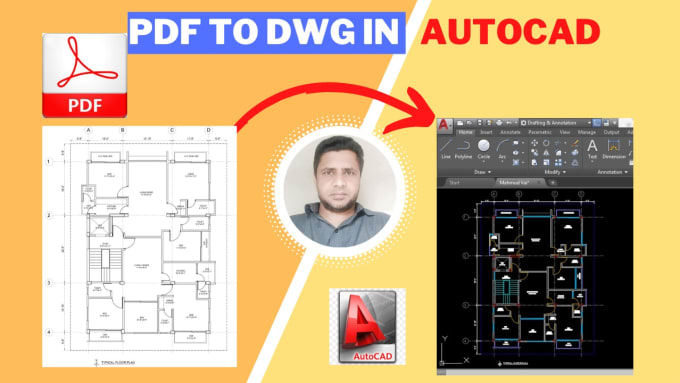 Gig Preview - Do conversion PDF to dwg image to dwg in autocad