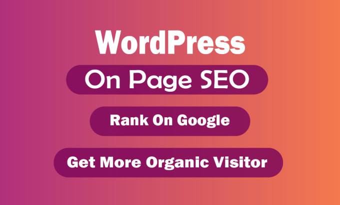 Gig Preview - Do the best on page SEO for your wordpress website