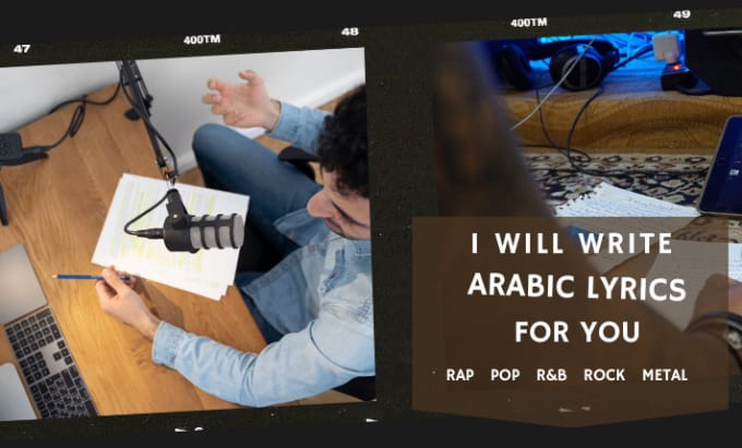 Gig Preview - Write you outstanding song lyrics in arabic