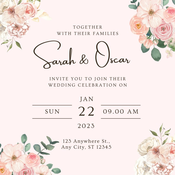 Gig Preview - Design a stunning wedding invitation design that captures your love story