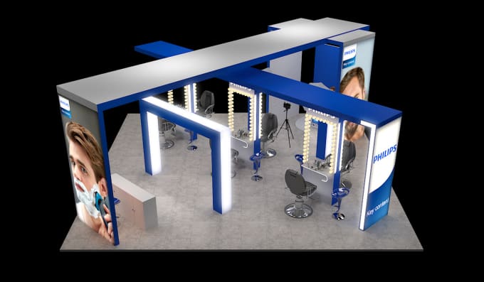 Gig Preview - Create 3d booth exhibition stand stall booth booth design kiosk in 24 hour