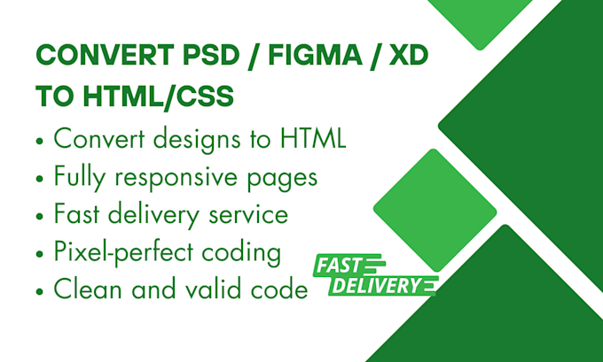 Bestseller - convert your PSD figma or xd design into responsive HTML