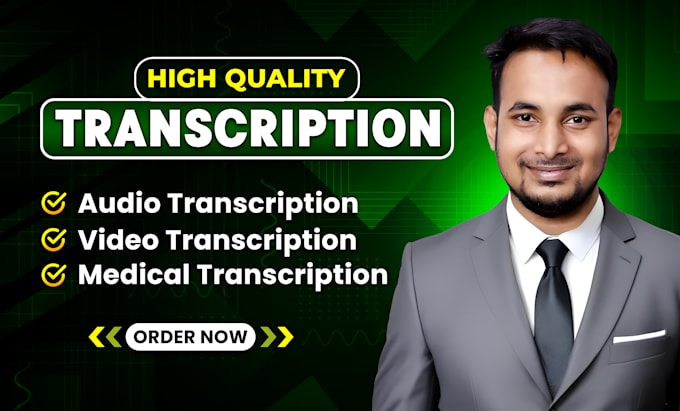 Gig Preview - Transcribe audio or video transcription service within 24 hours