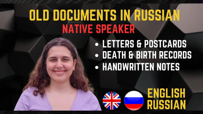 Gig Preview - Translate your handwritten russian documents to english