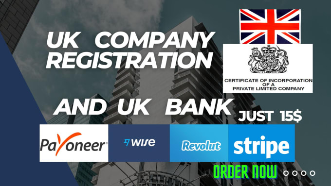 Bestseller - register UK bank and UK company