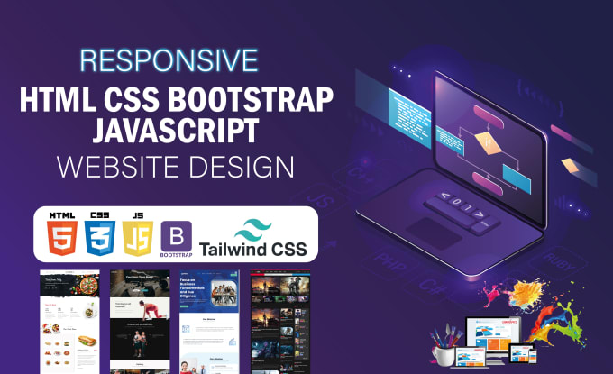 Gig Preview - Do custom responsive HTML CSS javascript website design