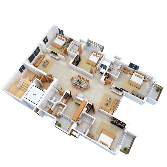 Gig Preview - Create stunning 3d floor plans for real estate marketing