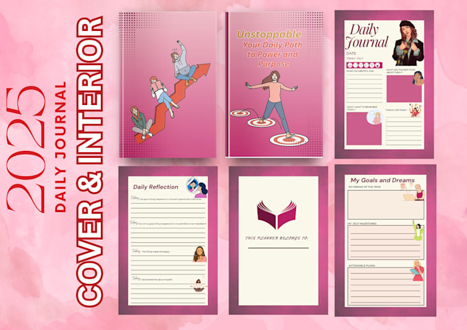 Gig Preview - Do custom journal, planner, personal diary,notebook covers pages amazon kdp