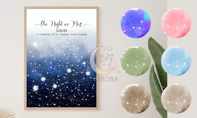 Gig Preview - Design a unique custom star map for you