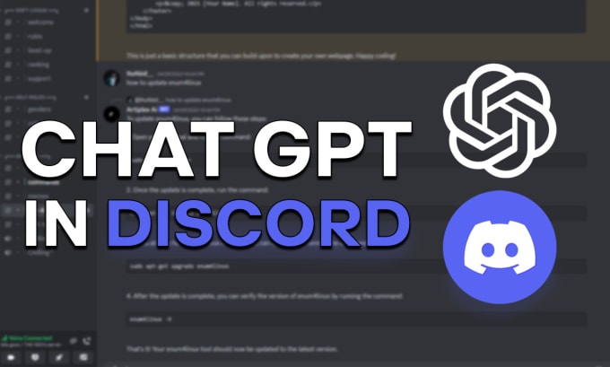 Gig Preview - Create an ai chatgpt 4 bot for your discord server openai