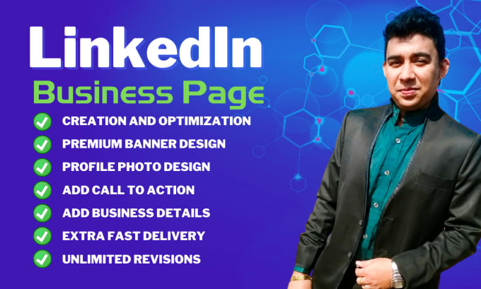 Gig Preview - Create set up and design linkedin business page professionally