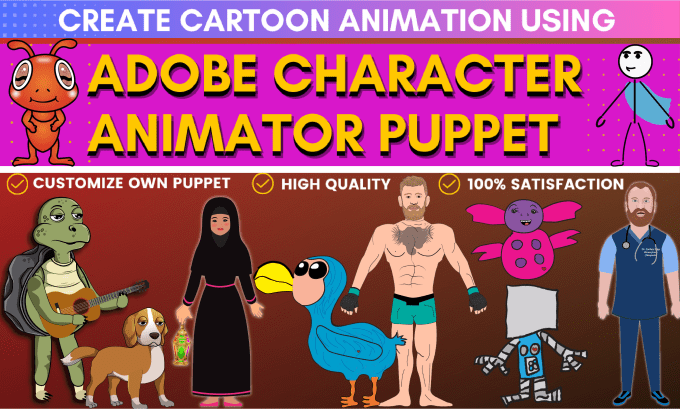 Gig Preview - Create animation using adobe character animator puppet