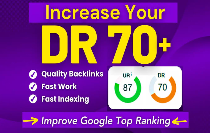 Gig Preview - Increase ahrefs domain rating DR to 70 with our high authority SEO backlinks