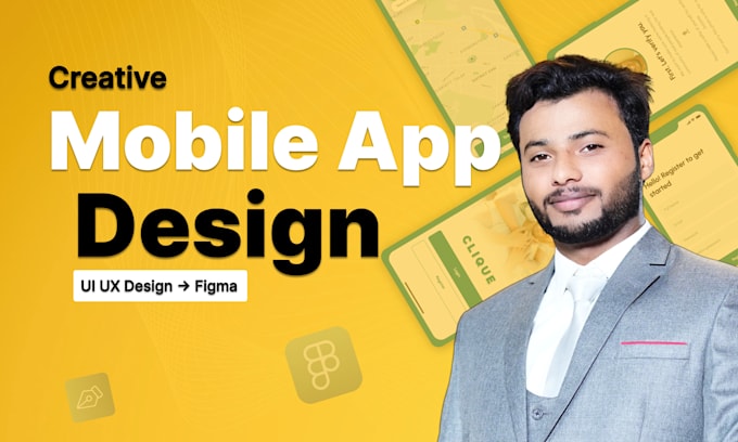 Gig Preview - Do figma app design UI UX app design, mobile app design building mobile app