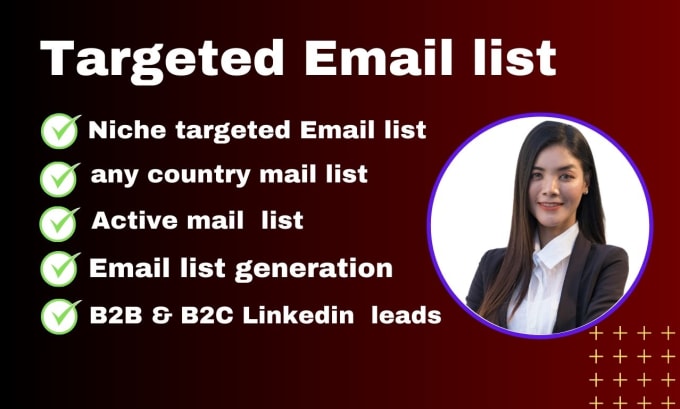 Gig Preview - Provide active valid niche targeted email list for your business