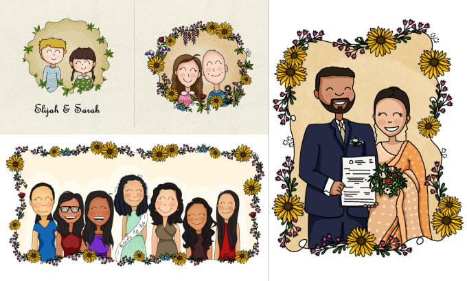 Gig Preview - Make a cute couple art for wedding gift