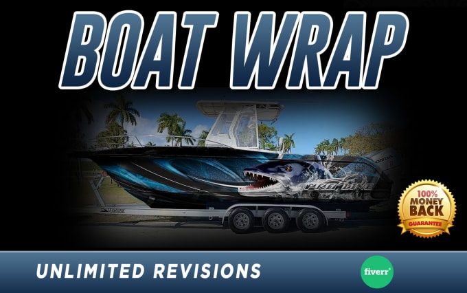 Gig Preview - Create custom boat wrap design, 3d ship wrap, vinyl boat wrap and jet ski wrap