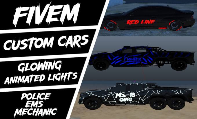 Gig Preview - Customize a fivem livery, cars glowing, animated lights