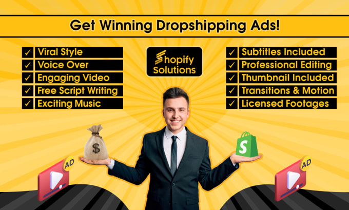 Gig Preview - Professionally edit your dropshipping video ads