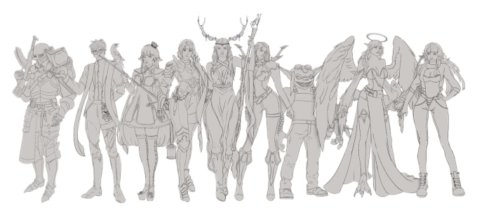 Gig Preview - Draw sketches for dnd,rpg and fantasy characters design