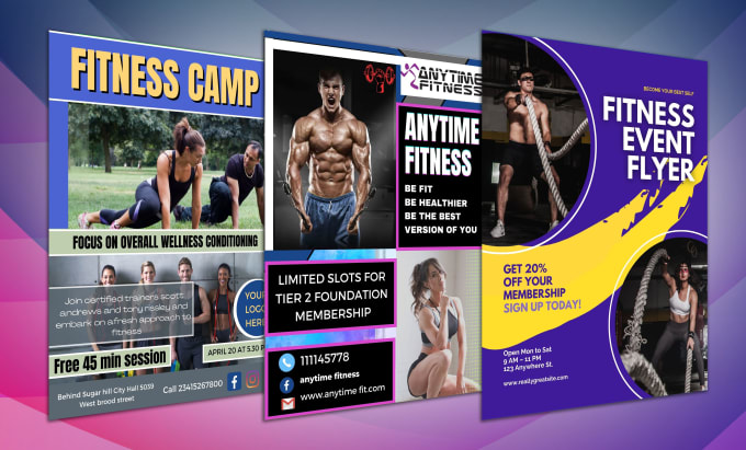 Gig Preview - Do gym flyer, fitness flyer, postcard, door hanger, banner, yard sign