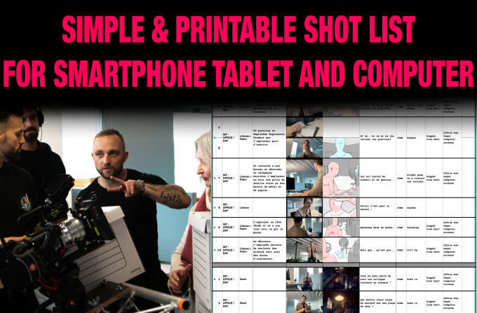 Bestseller - create detailled shot list for your film, ad or TV script