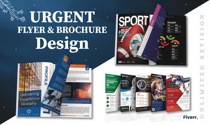 Gig Preview - Design urgent flyer, poster, brochure or  professional magazine and catalog