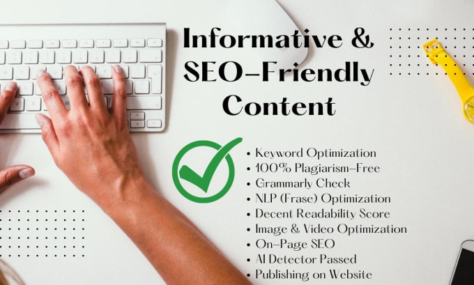 Gig Preview - Write SEO optimized informative articles for your blog web