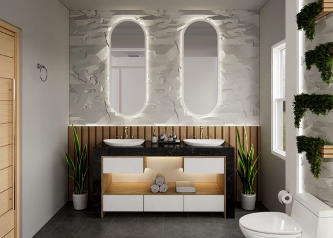 Gig Preview - Do bathroom design interior and realistic 3d rendering