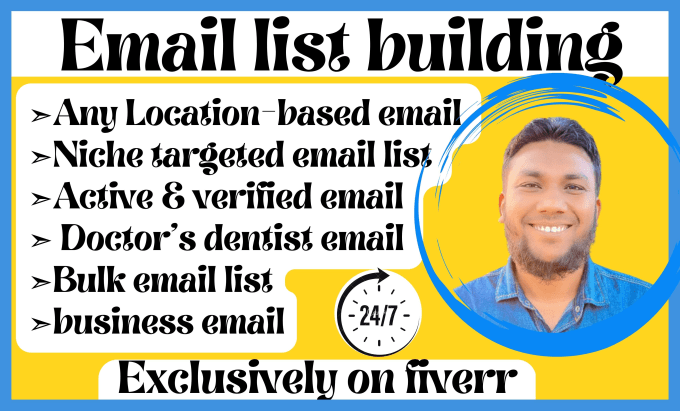 Gig Preview - Provide email collection active email list and verified email list