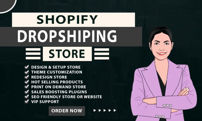 Gig Preview - Create and setup high converting shopify dropshipping store or website