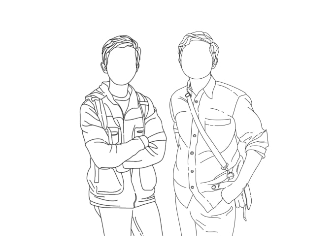 Gig Preview - Draw custom faceless line art portrait from your photo