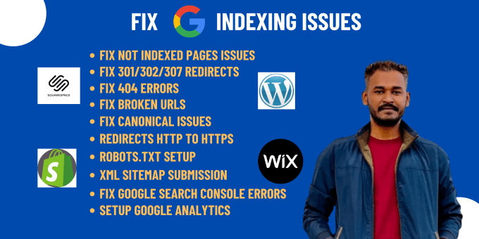 Gig Preview - Fix website not indexed pages, 404 error, broken urls issues