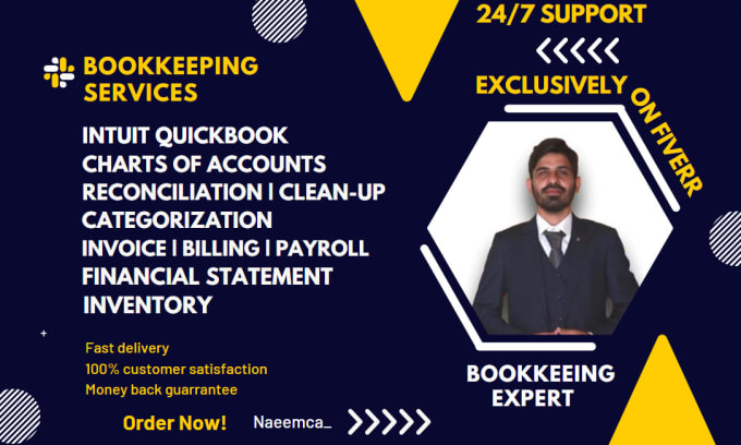 Gig Preview - Do expert accounting bookkeeping services in quickbook excel reporting