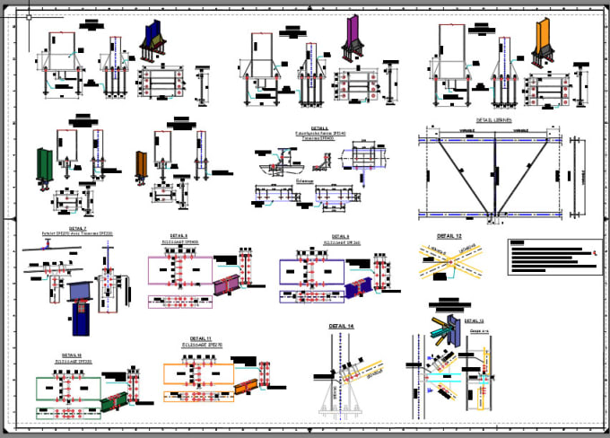 Gig Preview - Autocad 2d steel structure drawings