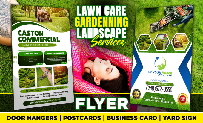 Gig Preview - Do landscape, gardening, lawncare flyers, yard signs, door hangers, postcards