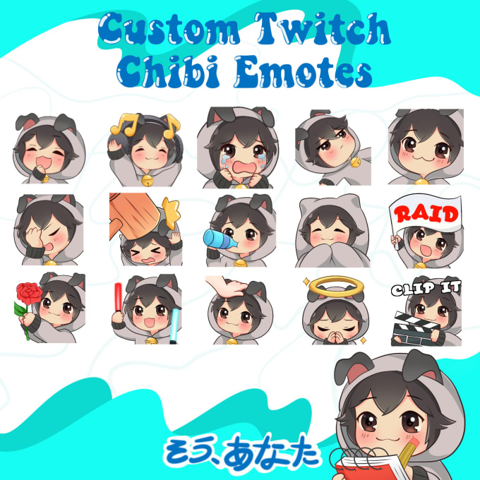 Gig Preview - Draw custom chibi emotes for twitch in my style