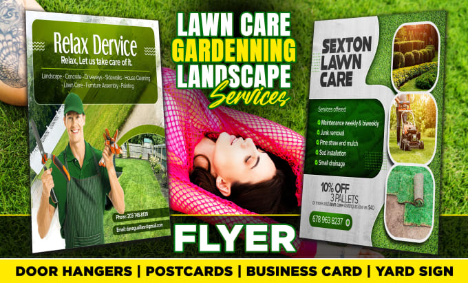 Gig Preview - Do landscape, gardening, lawncare flyers, yard signs, door hangers, postcards