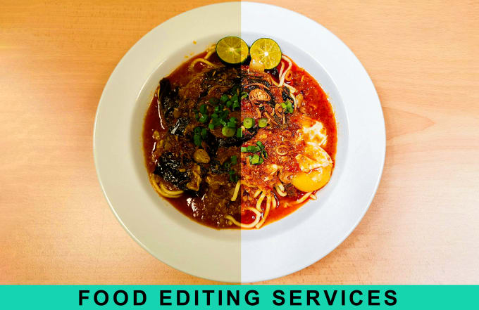 Gig Preview - Edit and retouch your food photos in lightroom and  photoshop